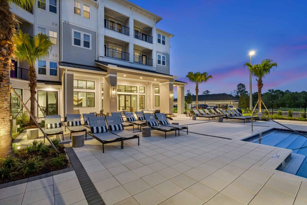 evening pool - Caroline Waterford Lakes - Luxury Apartments in Orlando