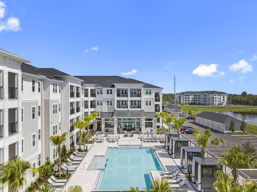 aerial pool - Caroline Waterford Lakes - Luxury Apartments in Orlando